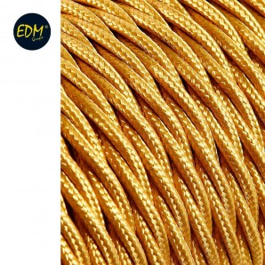 Cable textil trenzado 2x0.75 oro viejo