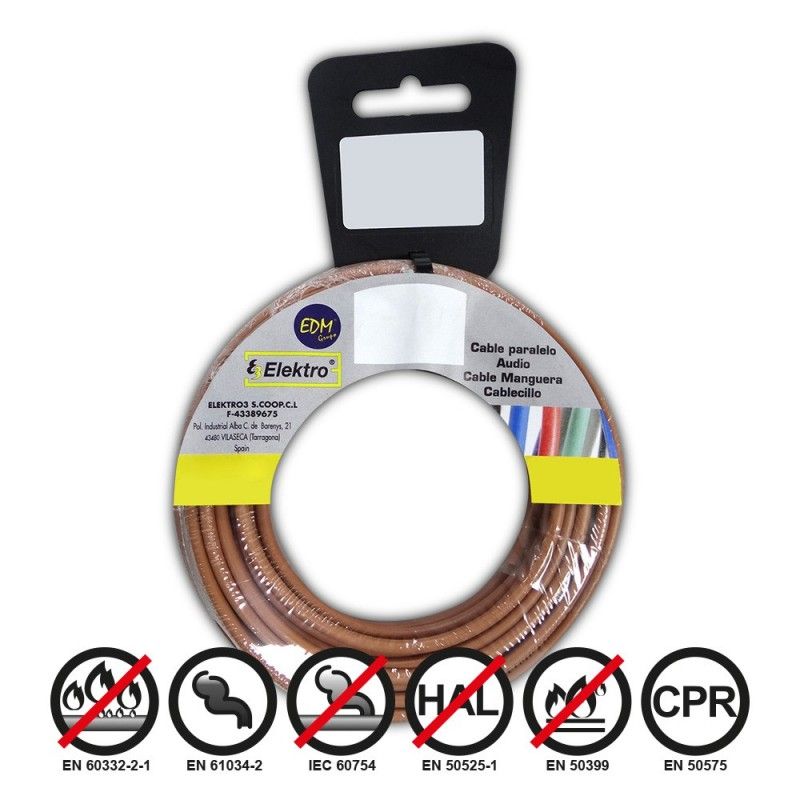 Carrete cablecillo flexible 4mm marron 50 mts. libre-halogeno