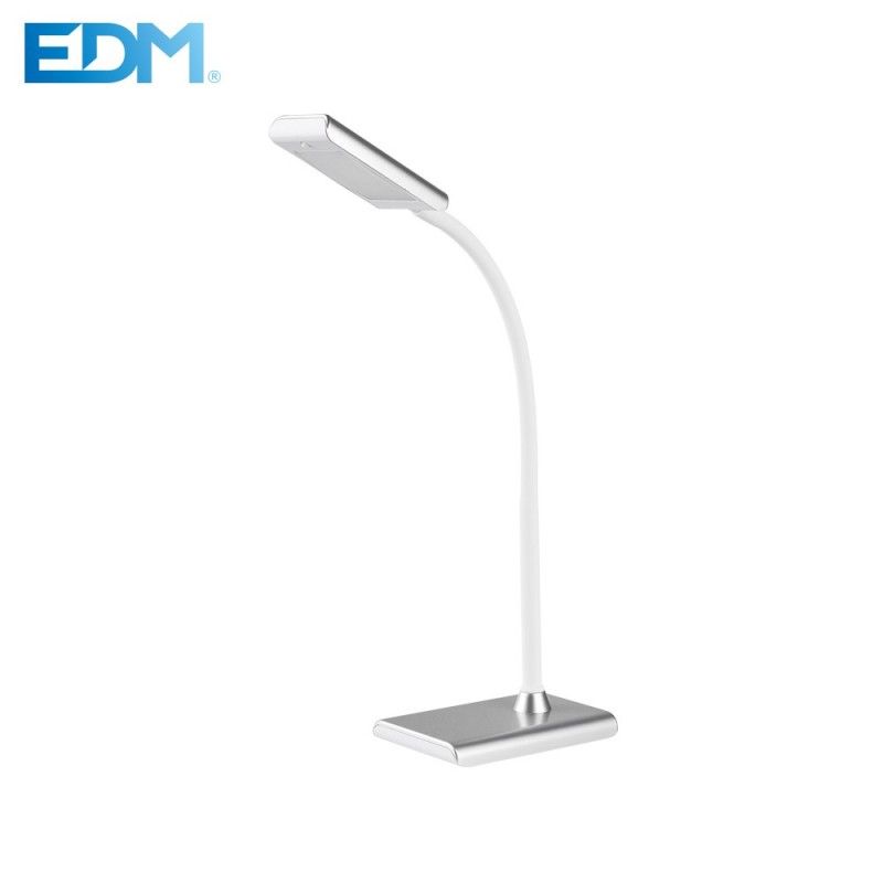 Candeeiro de mesa LED 7w 400lm 4000k Cor Prata 9x13x33cm EDM