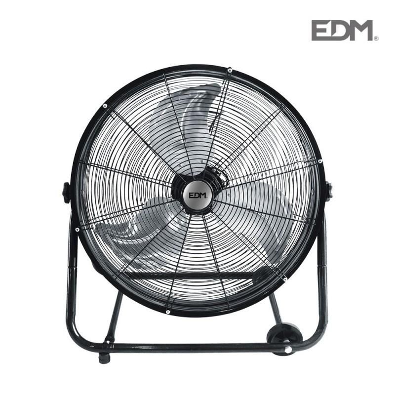 Ventilador de piso industrial com rodas Cor Preto potência 180w lâminas ø60x70cm EDM