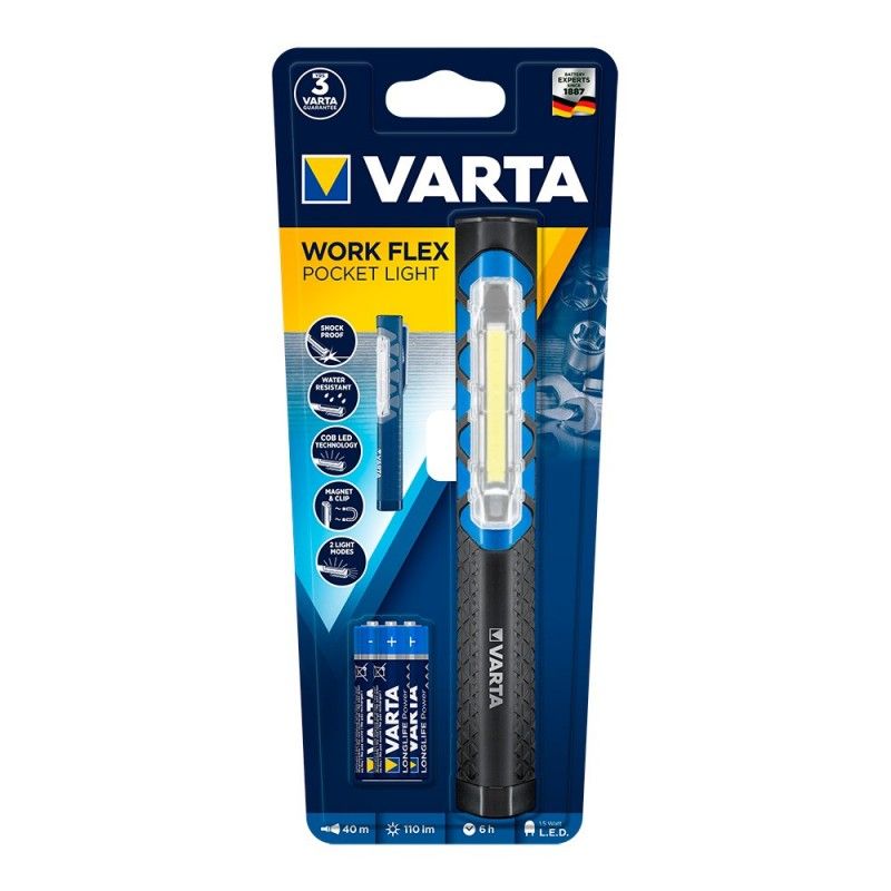 Linterna varta work flex pocket light 110lm