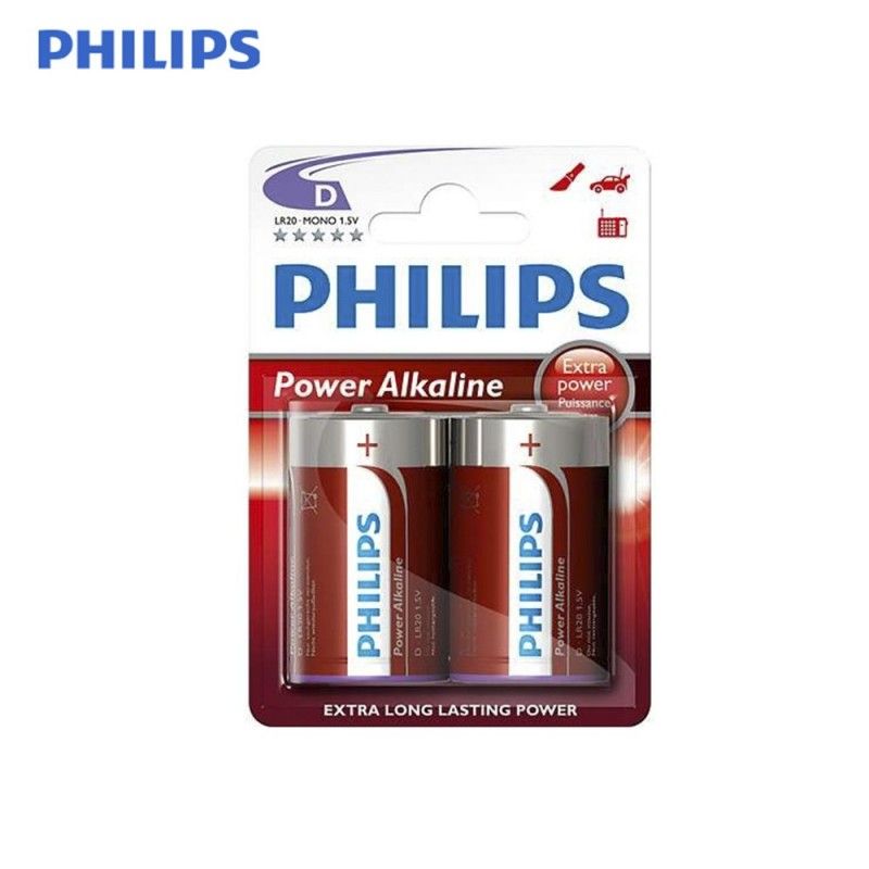 Pila philips alkalina lr20 d (blister 2 pilas)