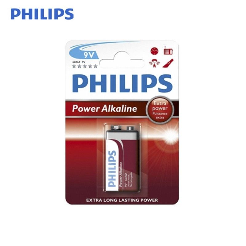 Pilha alcalina Philips 6lr61 9v (blíster de 1 pilha)