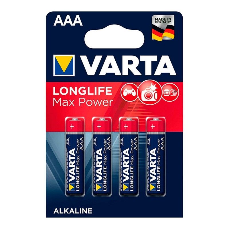 Bateria Varta longlife max power aaa - blister lr03 4 unidades ø10,5x44,5mm