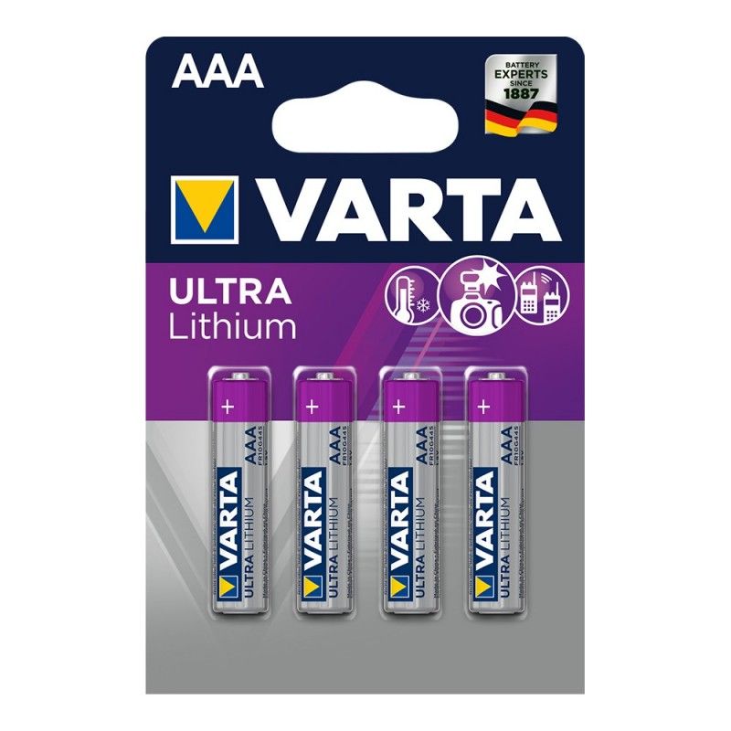 Bateria Varta ultra lítio aaa - blister lr03 4 unidades ø10,5x44,5mm