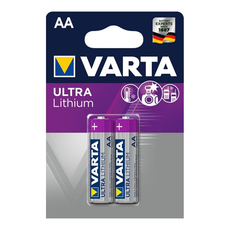 Bateria Varta ultra lítio aa - blister lr06 2 unidades ø14,5x50,5mm