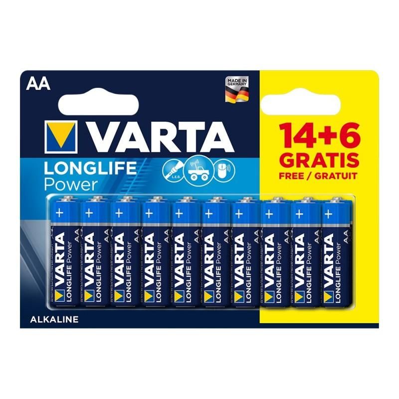 Bateria varta longlife power aa - blister lr06 14+6 unidades ø14,5x50,5mm