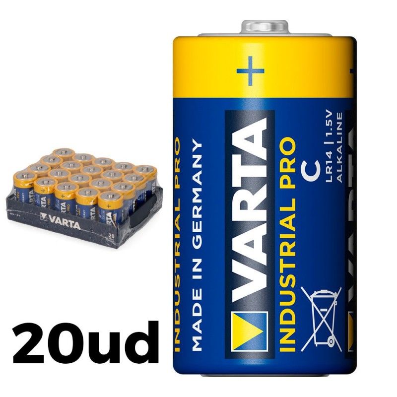 Pack 20 pilas lr14 c varta industrial pro