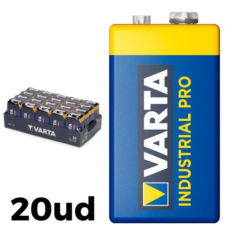 Pack 20 pilas 6lr61 9v varta industrial pro