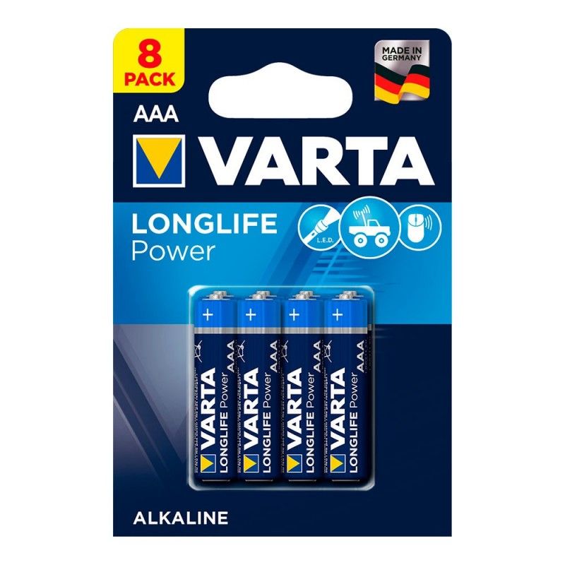 Bateria Varta longlife power aaa - blister lr03 8 unidades ø10,5x44,5mm