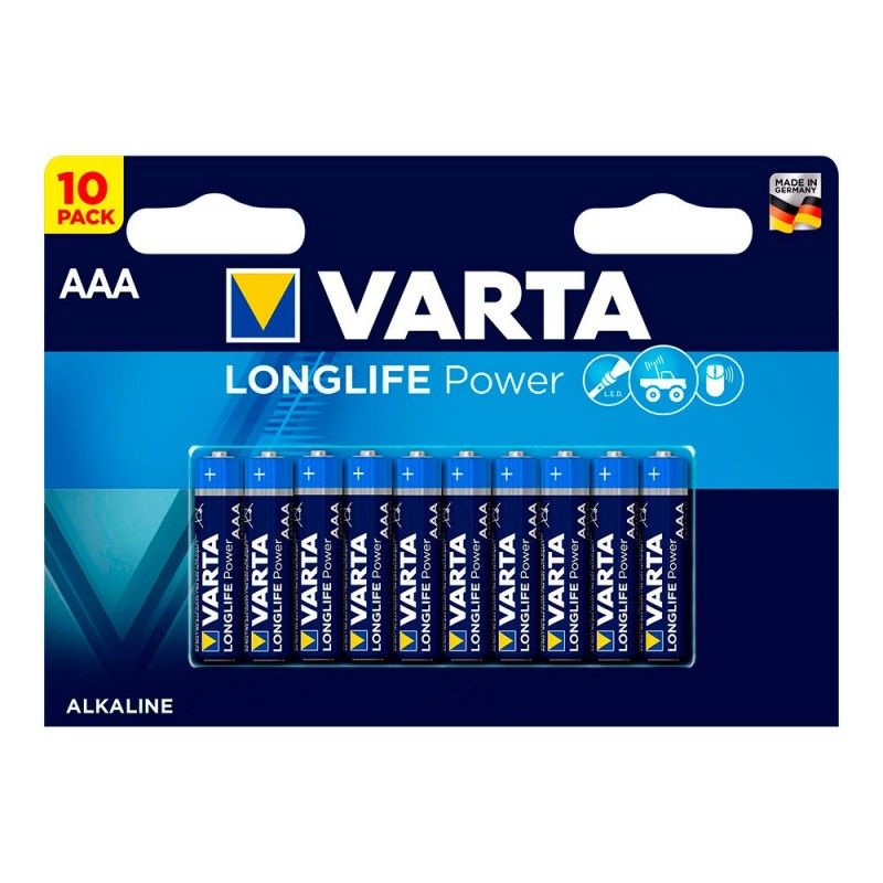 Bateria varta longlife power aaa - blister lr03 10 unidades ø10,5x44,5mm