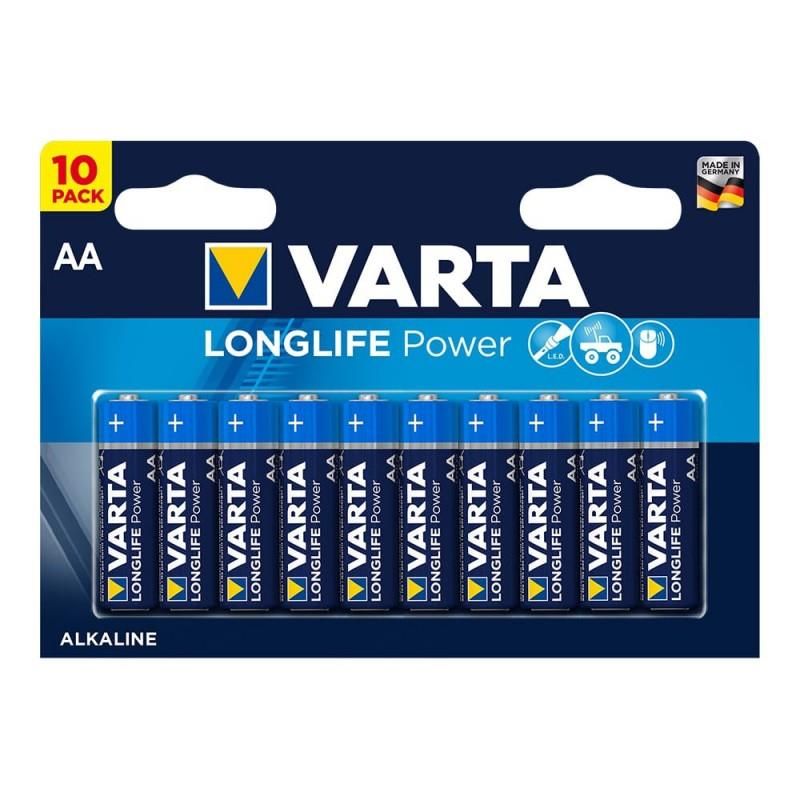 Bateria varta longlife power aa - blister lr06 10 unidades ø14,5x50,5mm