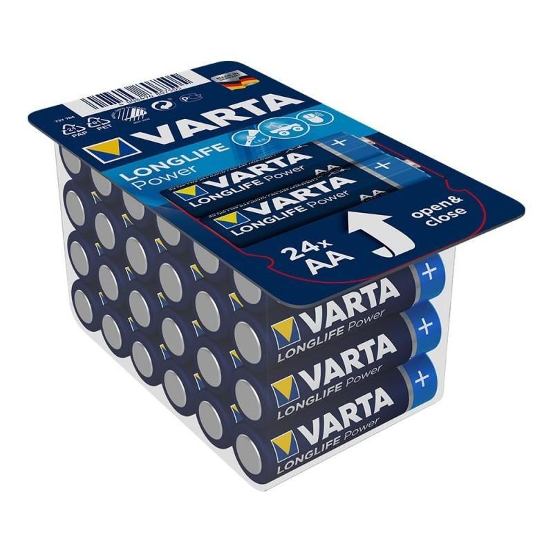 Bateria varta longlife power aa - caixa lr06 24 unidades ø14,5x50,5mm