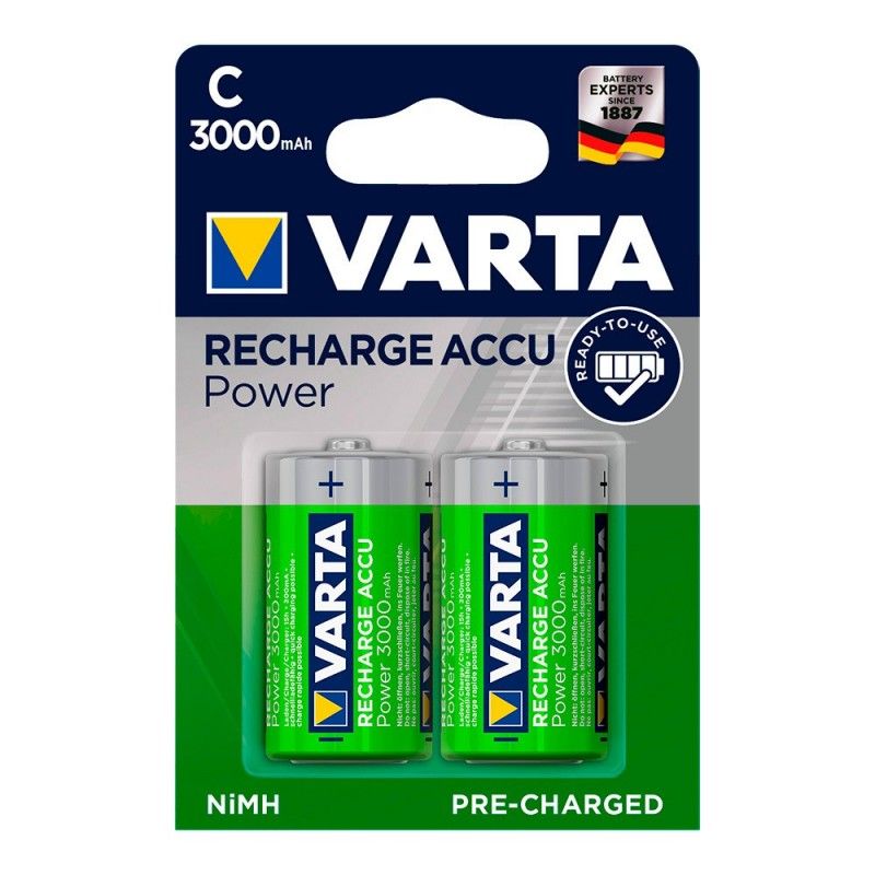 Bateria recarregável Varta accu power c - lr14 3000ma blister 2 unidades ø26,2x50mm