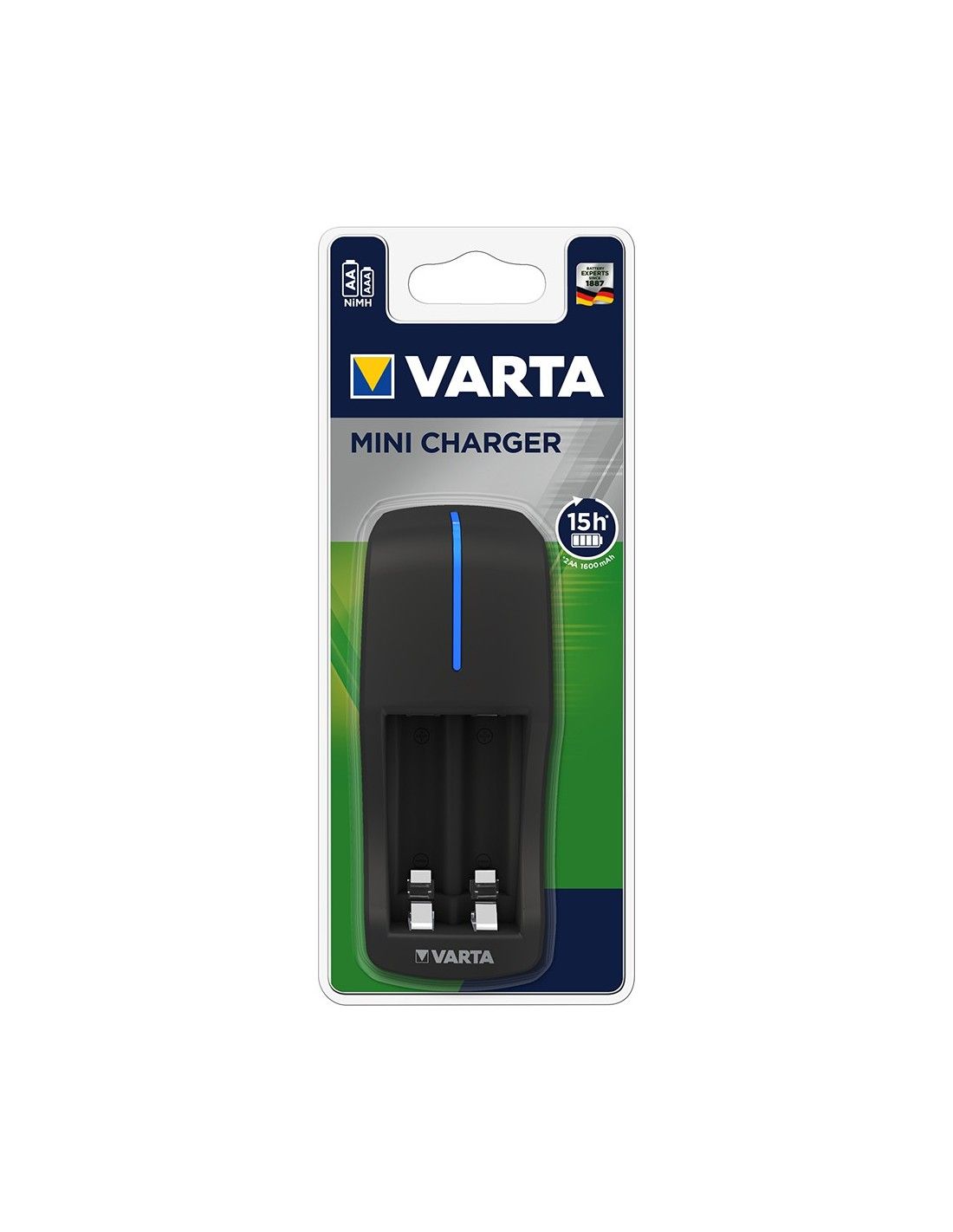 Cargador de pilas recargables AA y AAA VARTA. Gratis 4 pilas AA recargables  2100mAh y 2