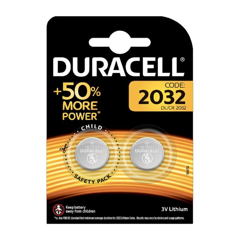 Pack 2 pilas boton cr2032 duracell 