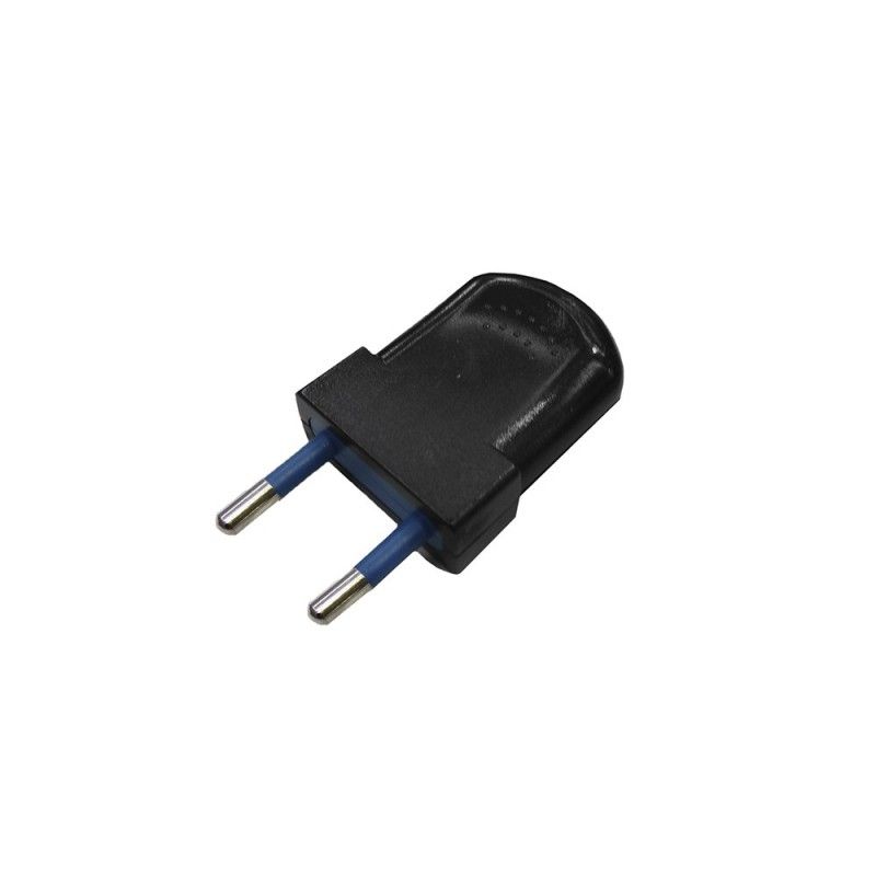 Pacote de 2 Unidades de Plugue Europeu Bipolar Preto 10A 4mm 250V