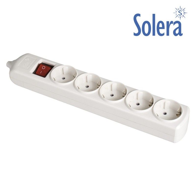 Base Bipolar com 5 Saídas t/tl 10/16A 250V Branco + Interruptor Luminoso Solera 8005IL