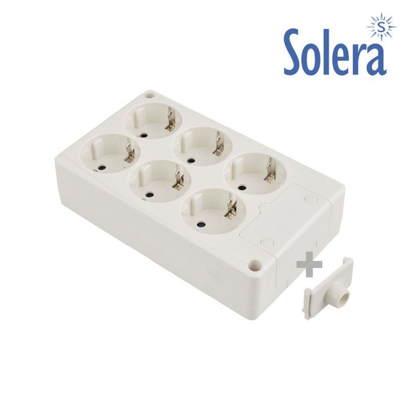 Base Bipolar com 6 Saídas t/tl 10/16A 250V Retangular Cor Branco Solera 8106