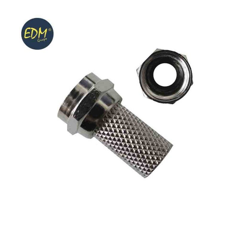 Conector "f" macho parabolica metalico retractilado