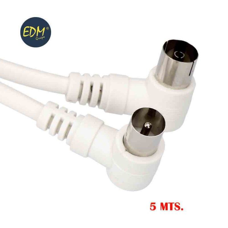 Extensão de TV angular 9,5mm 5m embalada EDM branco