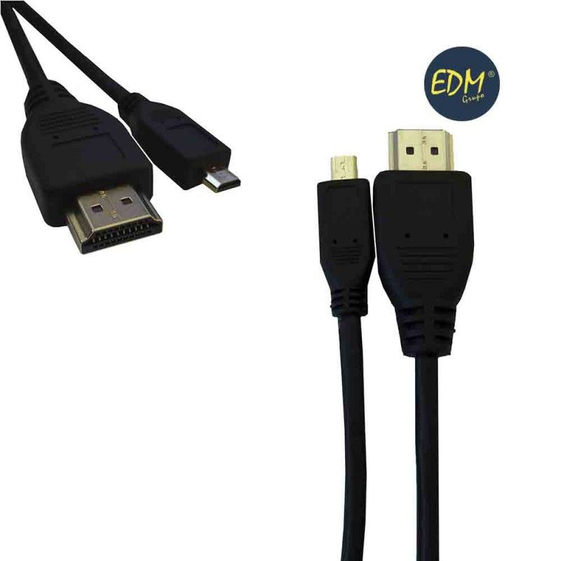 Conexão HDMI para micro HDMI de alta velocidade 1.4 macho-macho 1m