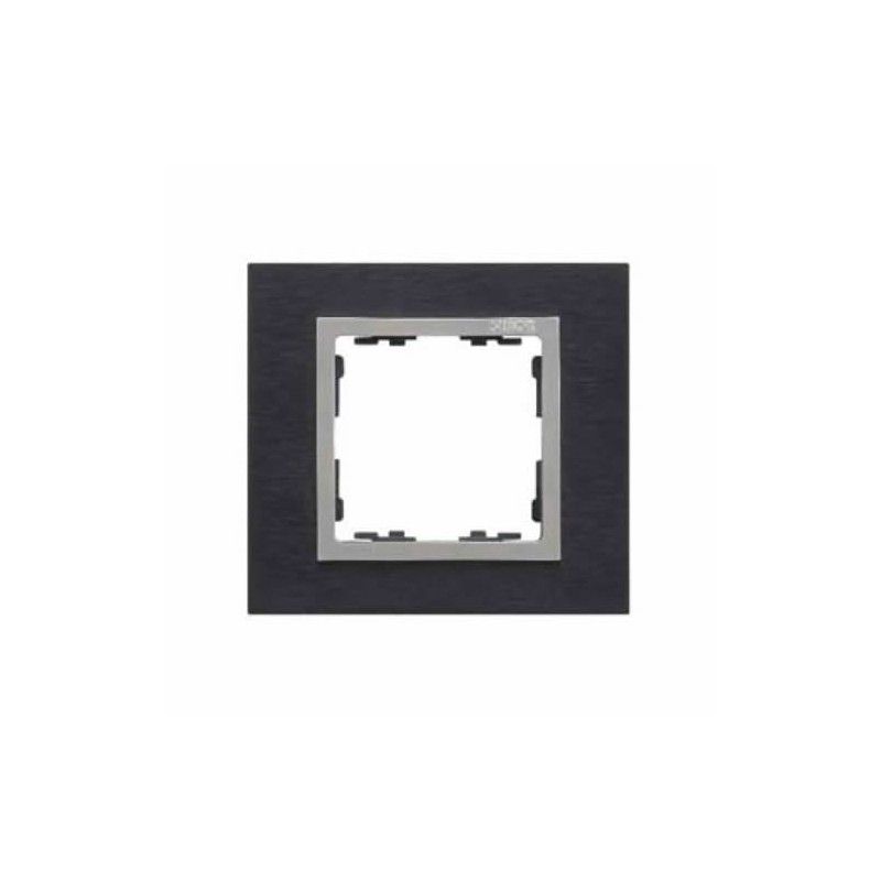 Moldura 1 elemento natureza aço inoxidável preto SIMON 82 NATURE 82917-38