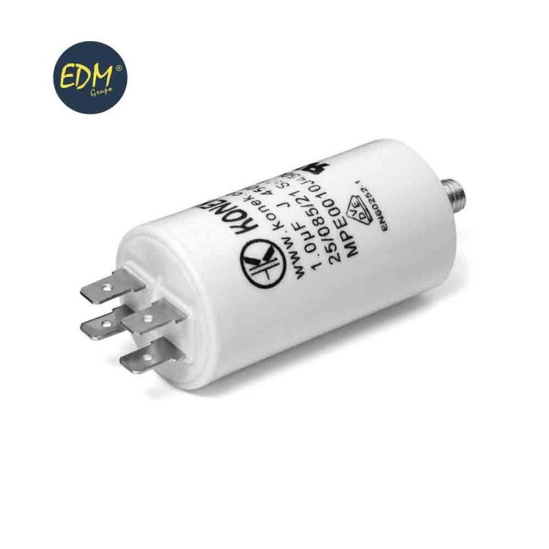 Capacitor MKA 15uF 5% 450V Ø3,8x7,4cm com pico M8 e faston duplo Konek