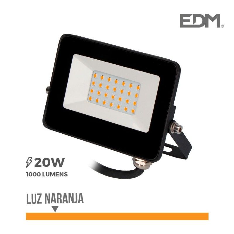 Proyector led 20w luz naranja  "black edition" edm