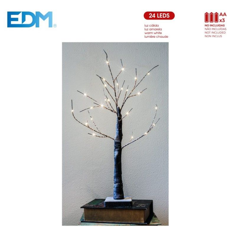 Arbol navidad 60cm 24 led calido a pilas 3xaaa