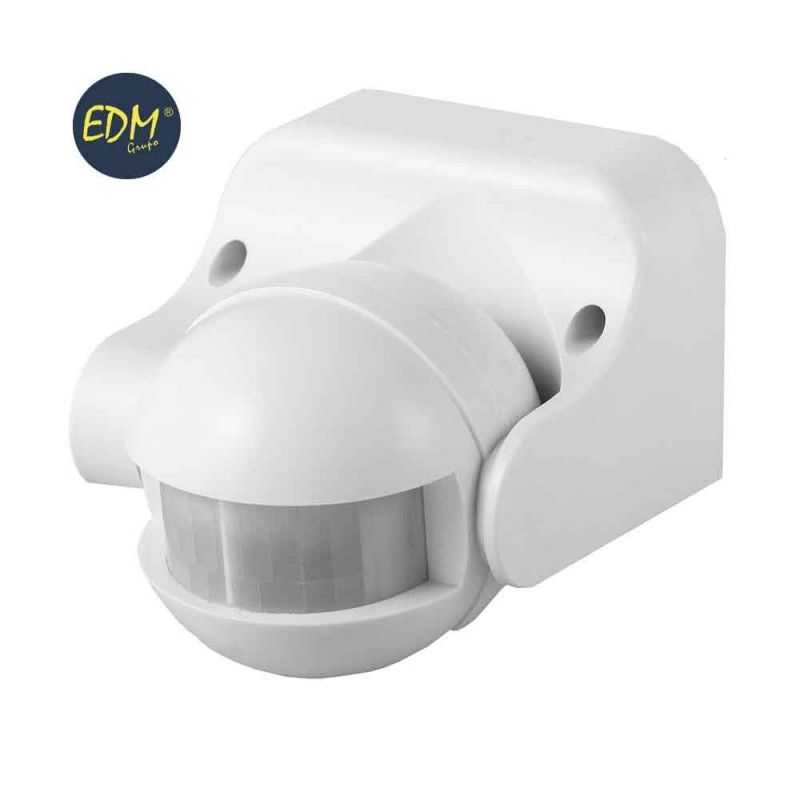 Detector de Movimento com Regulador Noite/Dia Ajustável 180° IP44 Branco EDM