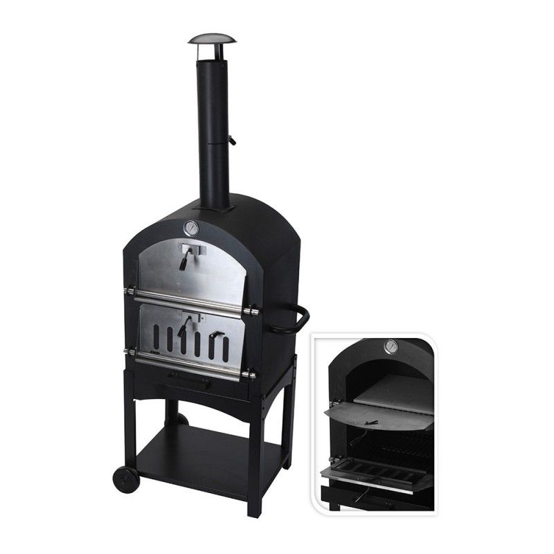 Barbecue charcoal with stone oven