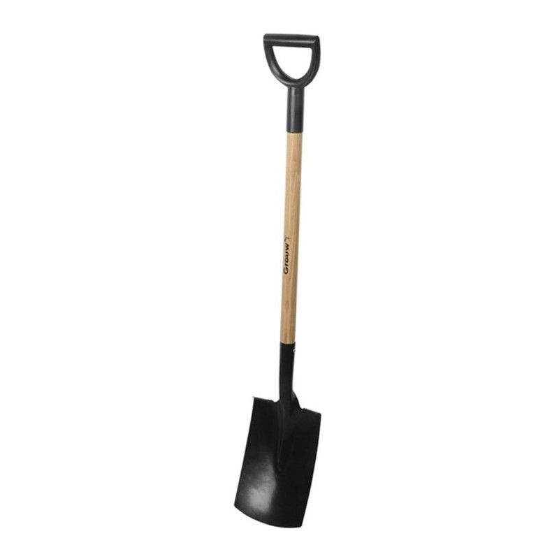 Pala plana para jardin de madera y acero de carbono 114cm