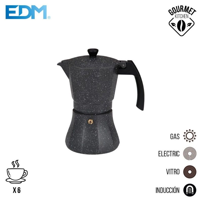 Cafetera de aluminio - 6 tazas induccion - edm