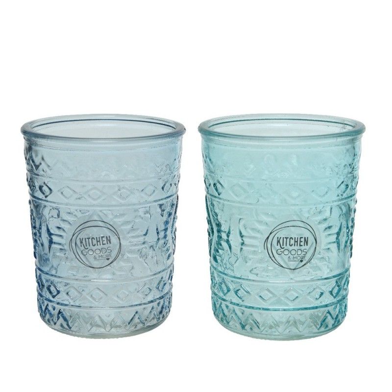 Vaso de cristal con relieve dia8.3x10.3cm 350ml