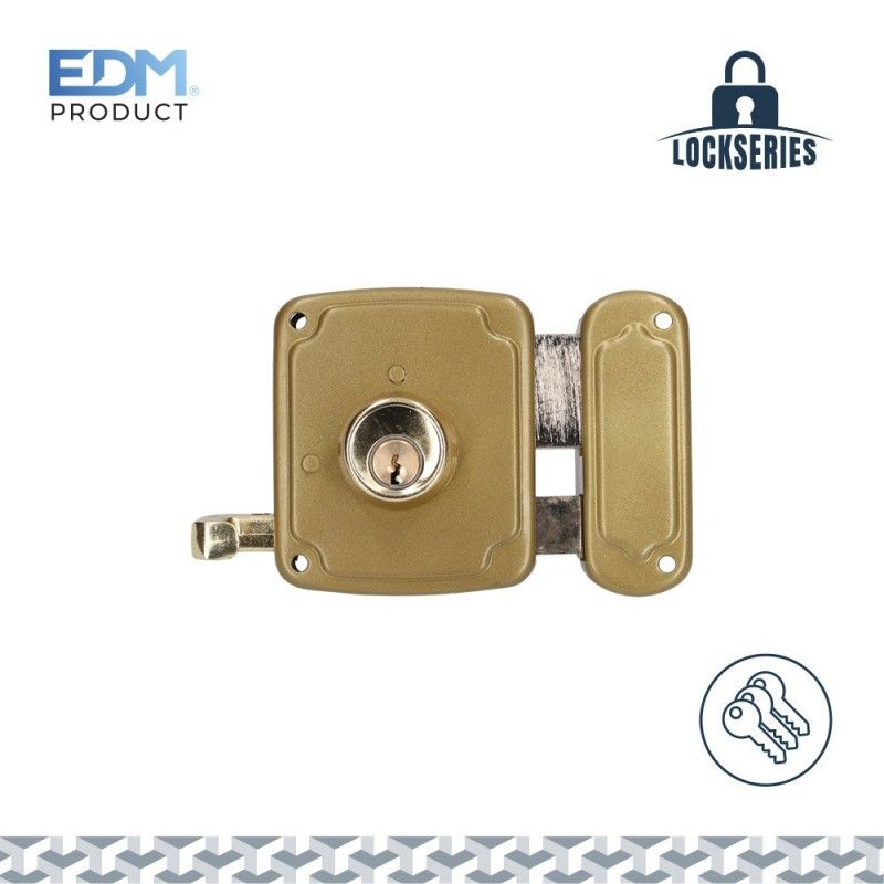 Fechadura Direita 80mm 3 Chaves Incluídas EDM