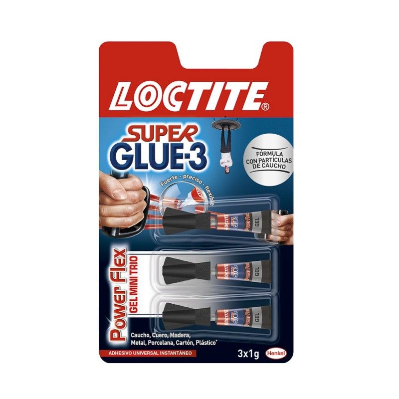 Adesivo Instantâneo LOCTITE Mini Trio Power Flex - Pacote 3x1g 2640066