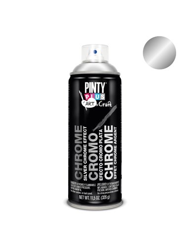 PintyPlus Art & Craft Spray Paint Cromo Prata Efeito 520cc C150