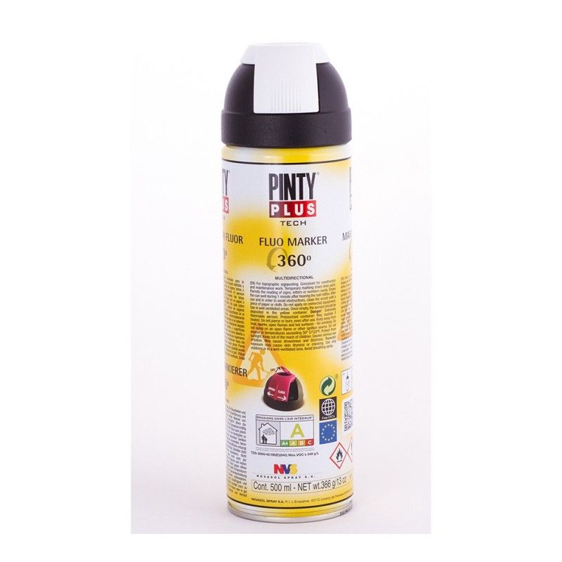 Tinta Spray PintyPlus Tech Marcador 360° Branco 650cc T101