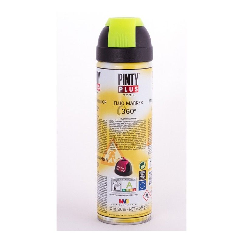 Tinta Spray PintyPlus Tech Marcador 360° Amarelo 650cc T146