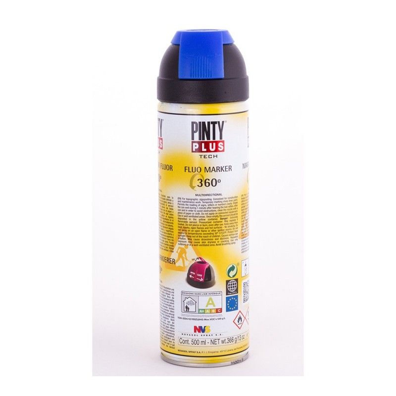 Tinta Spray PintyPlus Tech Marcador 360° Azul 650cc T118