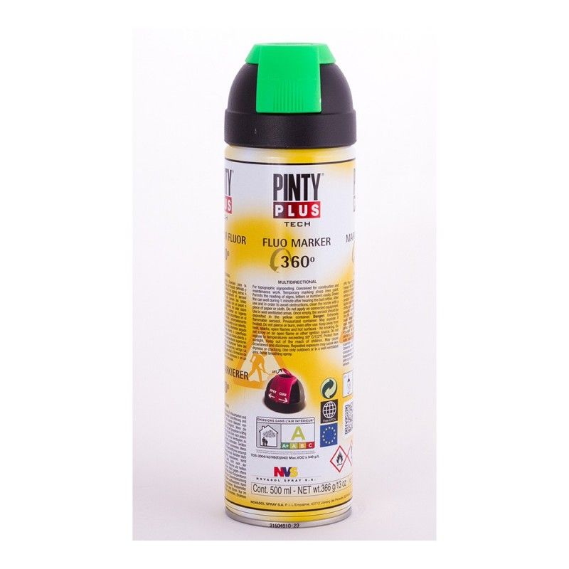 Tinta Spray PintyPlus Tech Marcador 360° Verde 650cc T136