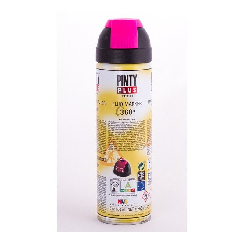 Tinta Spray PintyPlus Tech Marker 360° Fúcsia 650cc T184