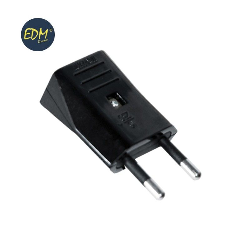 Plugue EDM 10A 250V 4mm Preto (Embalado)