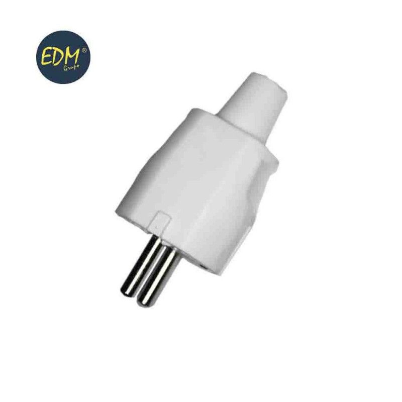 Clavija goma 10/16 a 250 v t/tl ip 44 4,8 mm blanca envasada edm