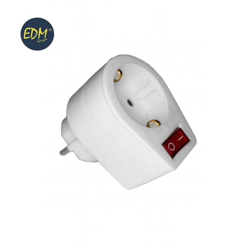 Plugue adaptador EDM com interruptor (retrátil)