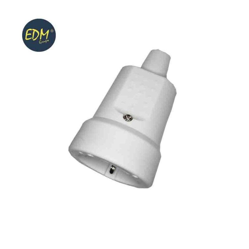 Base Aérea de Borracha EDM 10/16A 250V T/TL IP44 4,8mm Branca (Embrulhado em Psiquiatra)