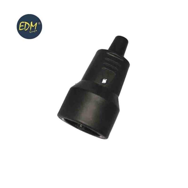 Base Aérea de Borracha EDM 10/16A 250V T/TL IP44 4,8mm Preto (Embrulhado em Psiquiatra)