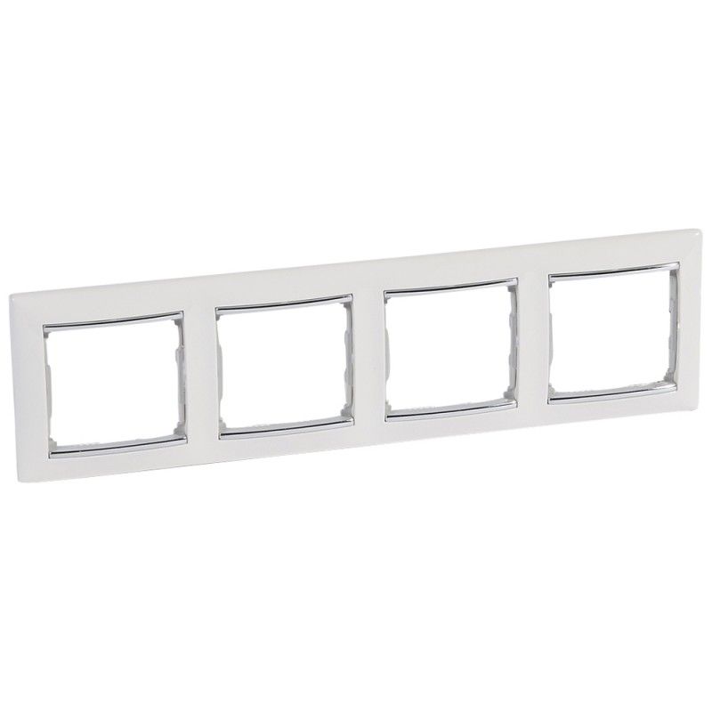 Moldura 4 elementos VALENA branco prata LEGRAND 770494