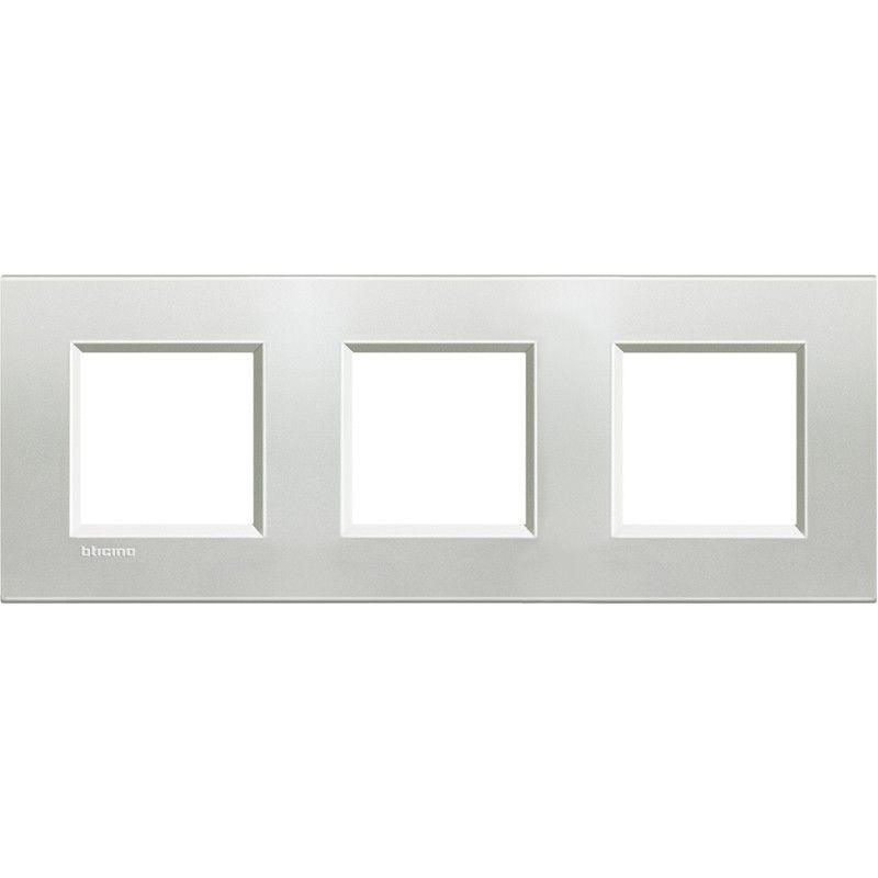 Livinglight Placa quadrada prateada 2 x 3 módulos LNA4802M3AG